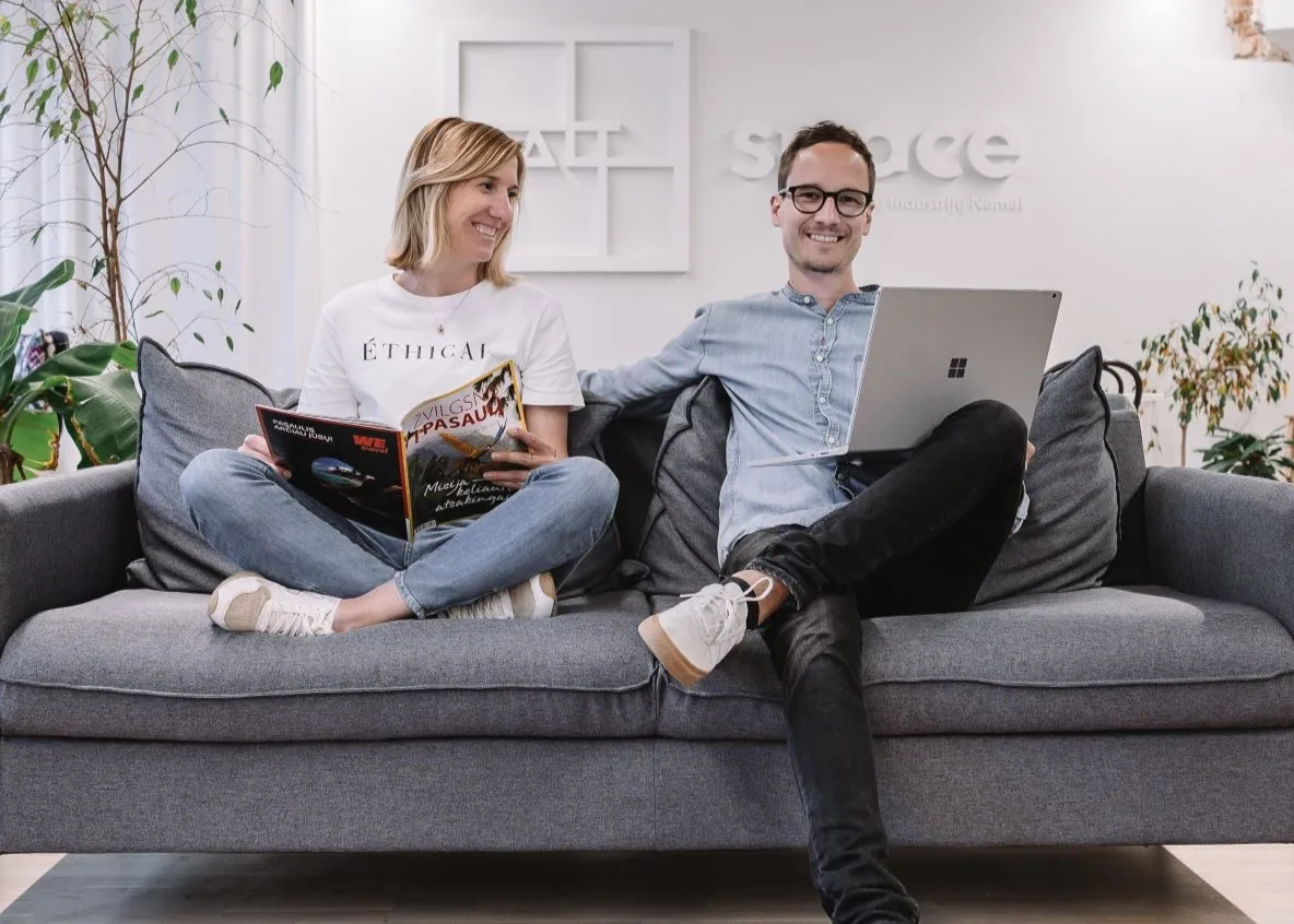 CODEWORT founders sitting on a couch